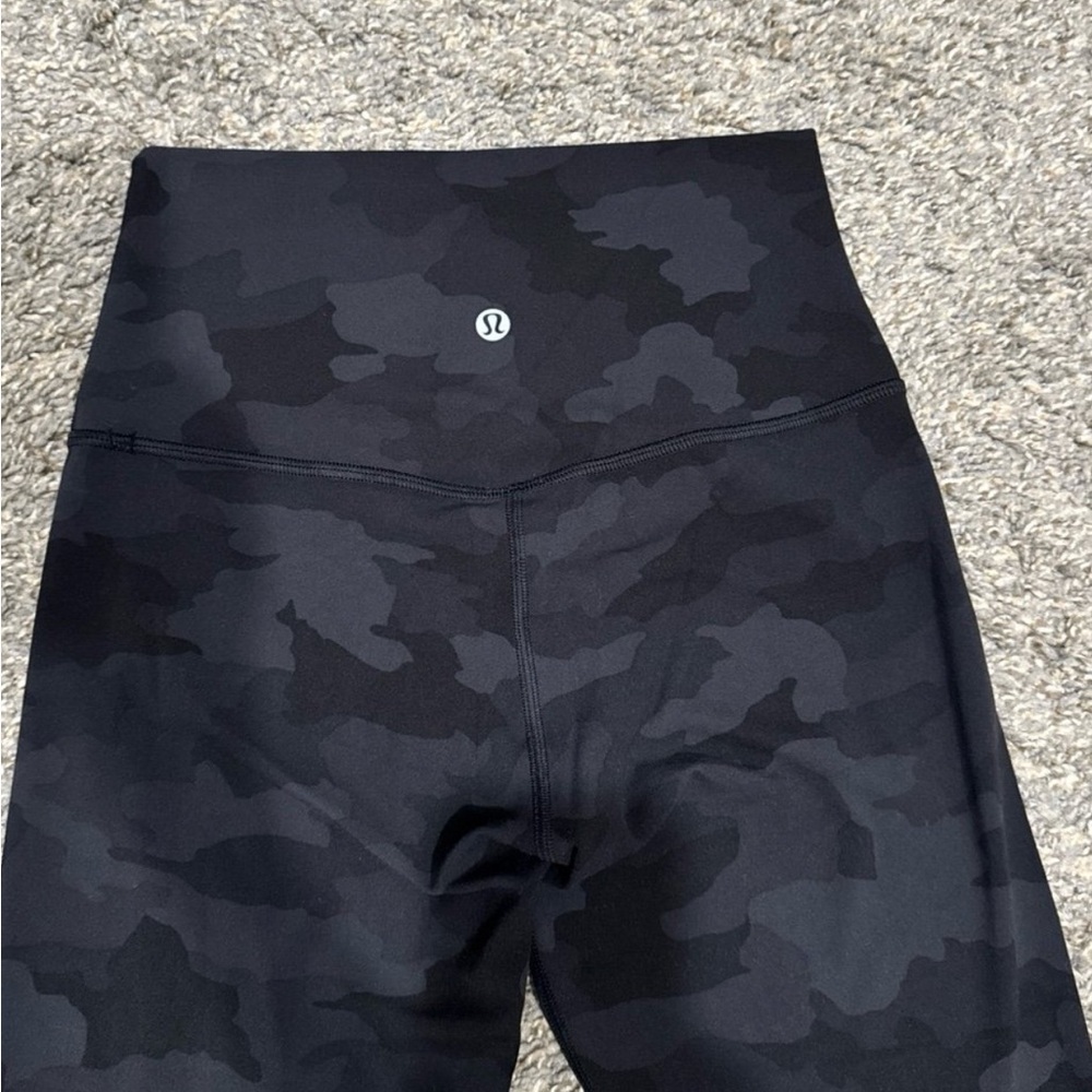 Like New Lululemon Black Camo Align Leggings Hemmed for 5’2